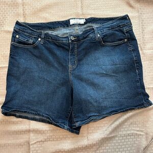 Torrid Blue Jean Shorts Relaxed Fit Cuffed Hem